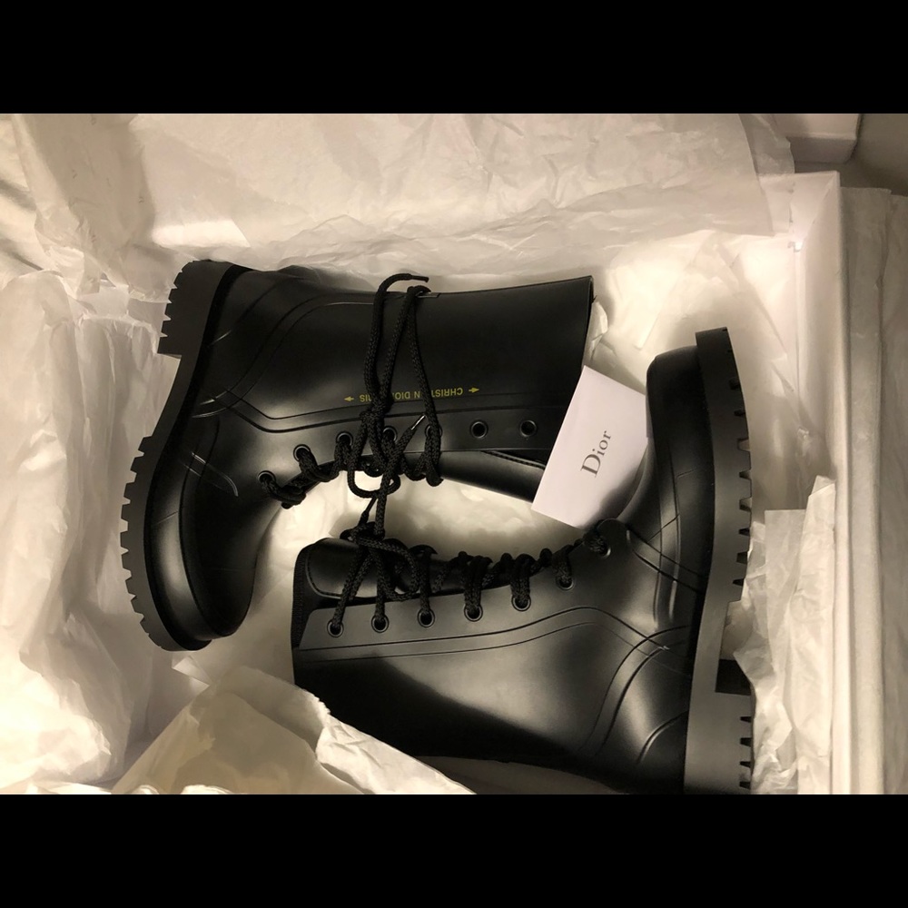 (new images added) DIOR CAMP RUBBER COMBAT BOOTS